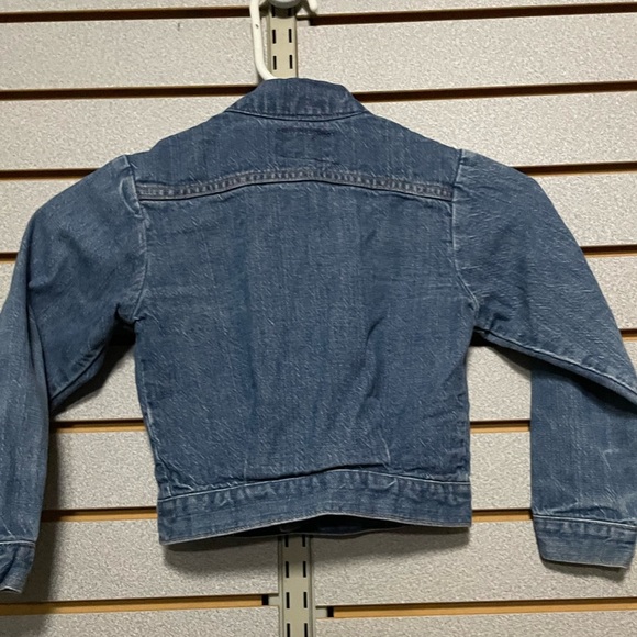 Kids Toddler VTG Wrangler Jean Jacket snap Up Logo USA Size 4 western Cowboy - Picture 3 of 5